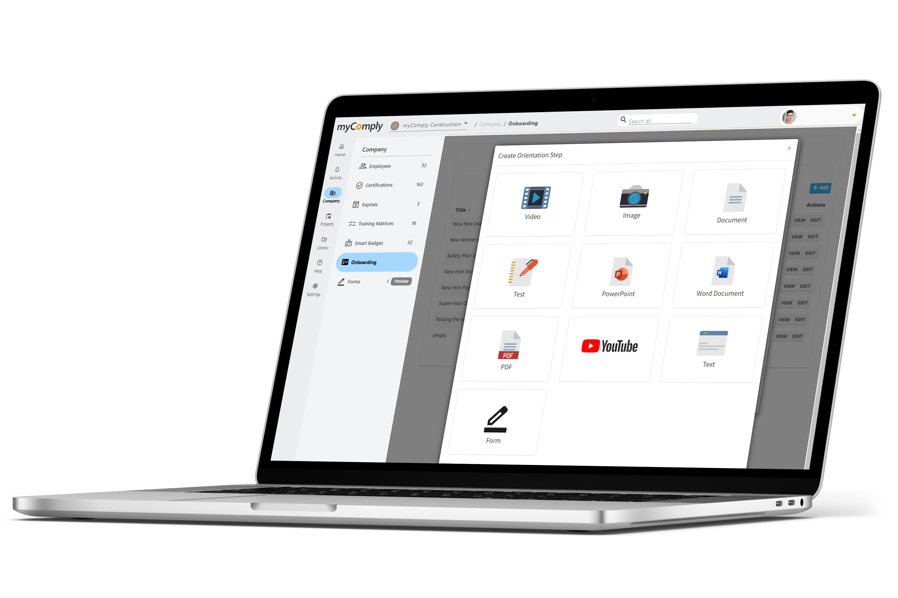 manage orientations on projects pro